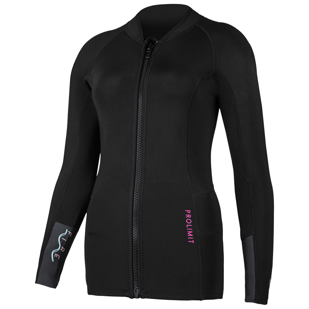 Womens Fire Neoprene Top Front Zip Long Sleeve 2Mm 1707096000024949135 #1