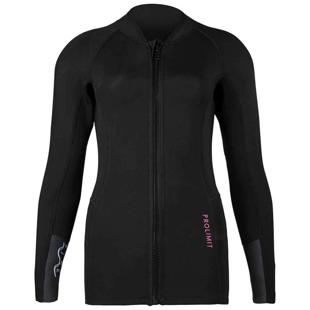 Womens Fire Neoprene Top Front Zip Long Sleeve 2Mm 1707096000024949135 #2