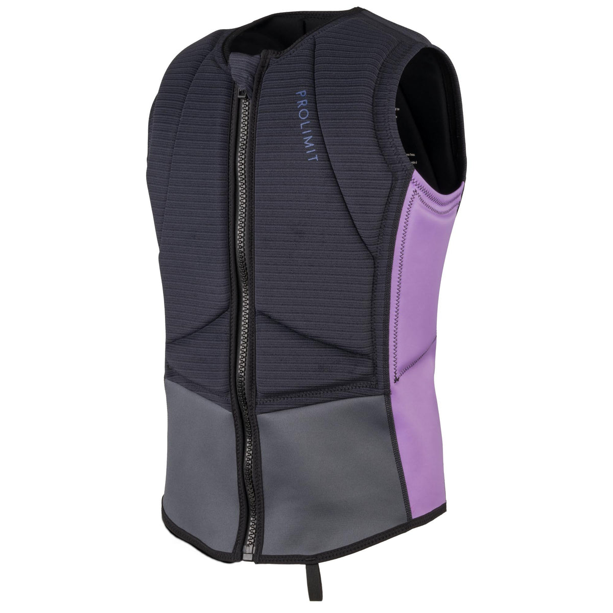 Womens Flare Vest Half Padded Front Zip - Black/Grey/Lavender 1707096000034412112 #1