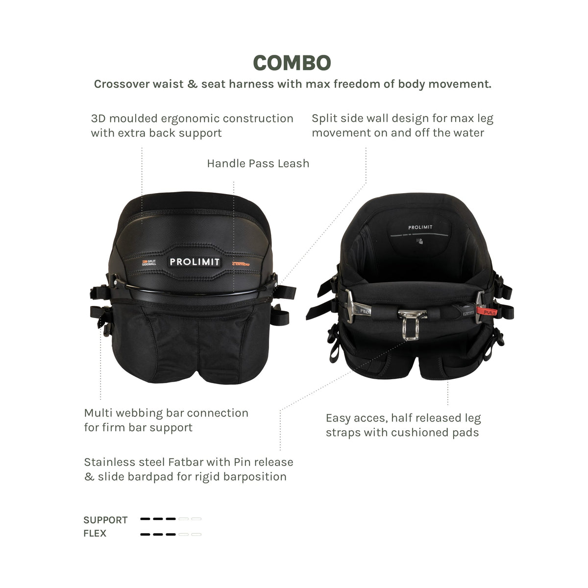 Kite Seat Harness Combo - Black / Orange 1707096000018752475 #2