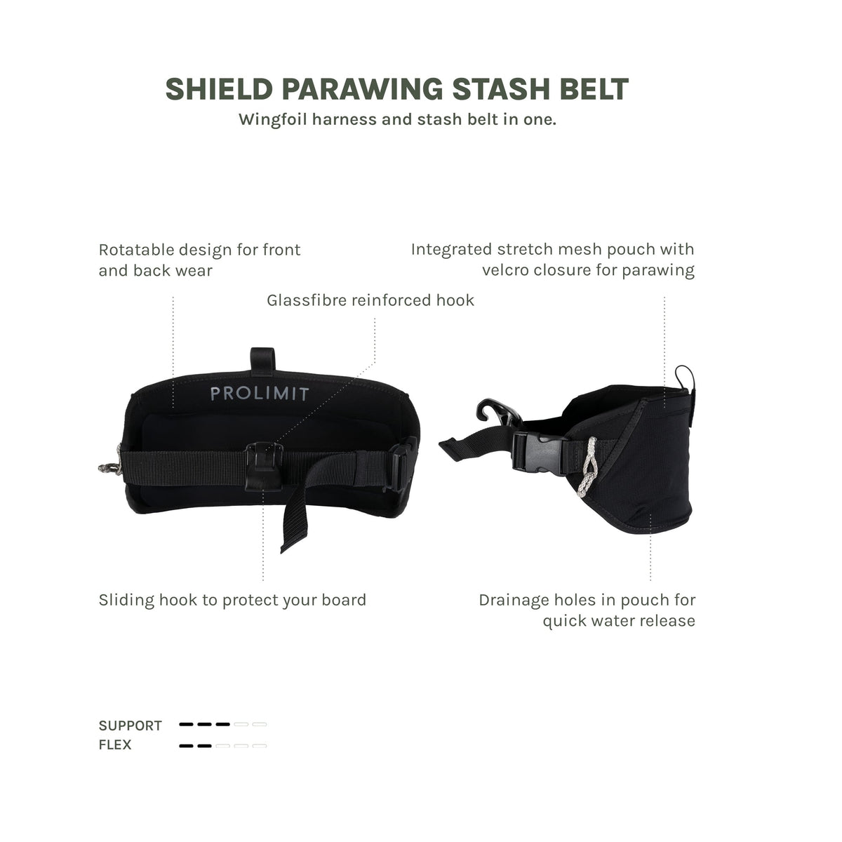 Parawing Stash belt with hook - Black 1707096000107755303 #5