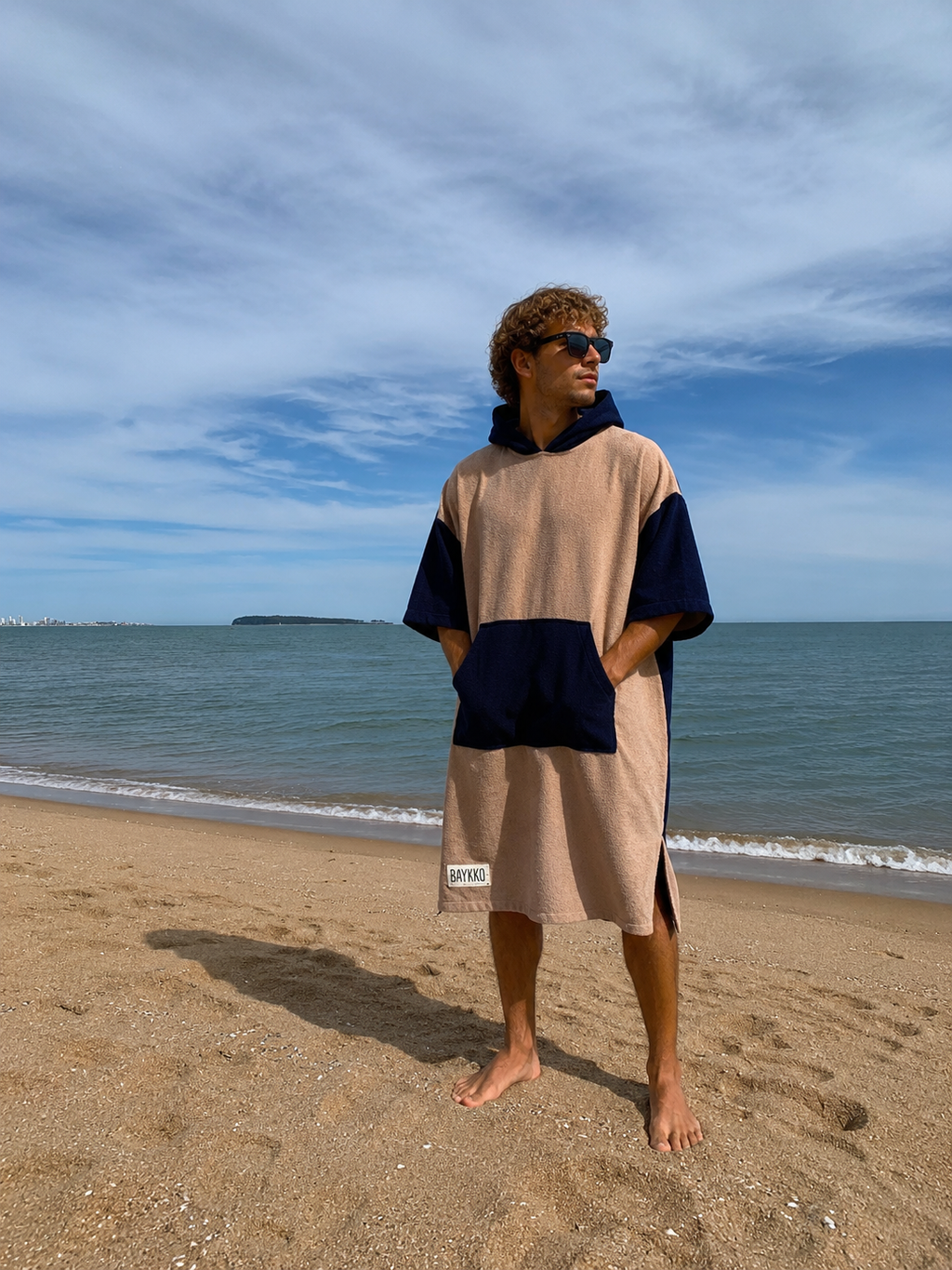 Poncho Fino - Combinado Azul/Beige 1707096000016968798 #3