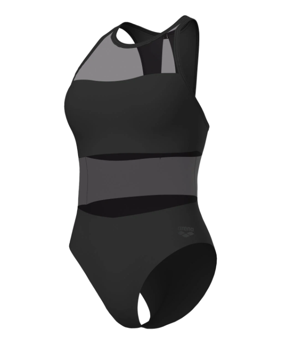 WOMEN'S MESH PANELS SWIMSUIT - Black 1707096000106341049 #1